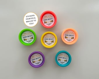 Construction Birthday PlayDoh Stickers | PlayDoh Construction Birthday Stickers | Construction Playdoh | NonCandy Gift | Print & Mail to You
