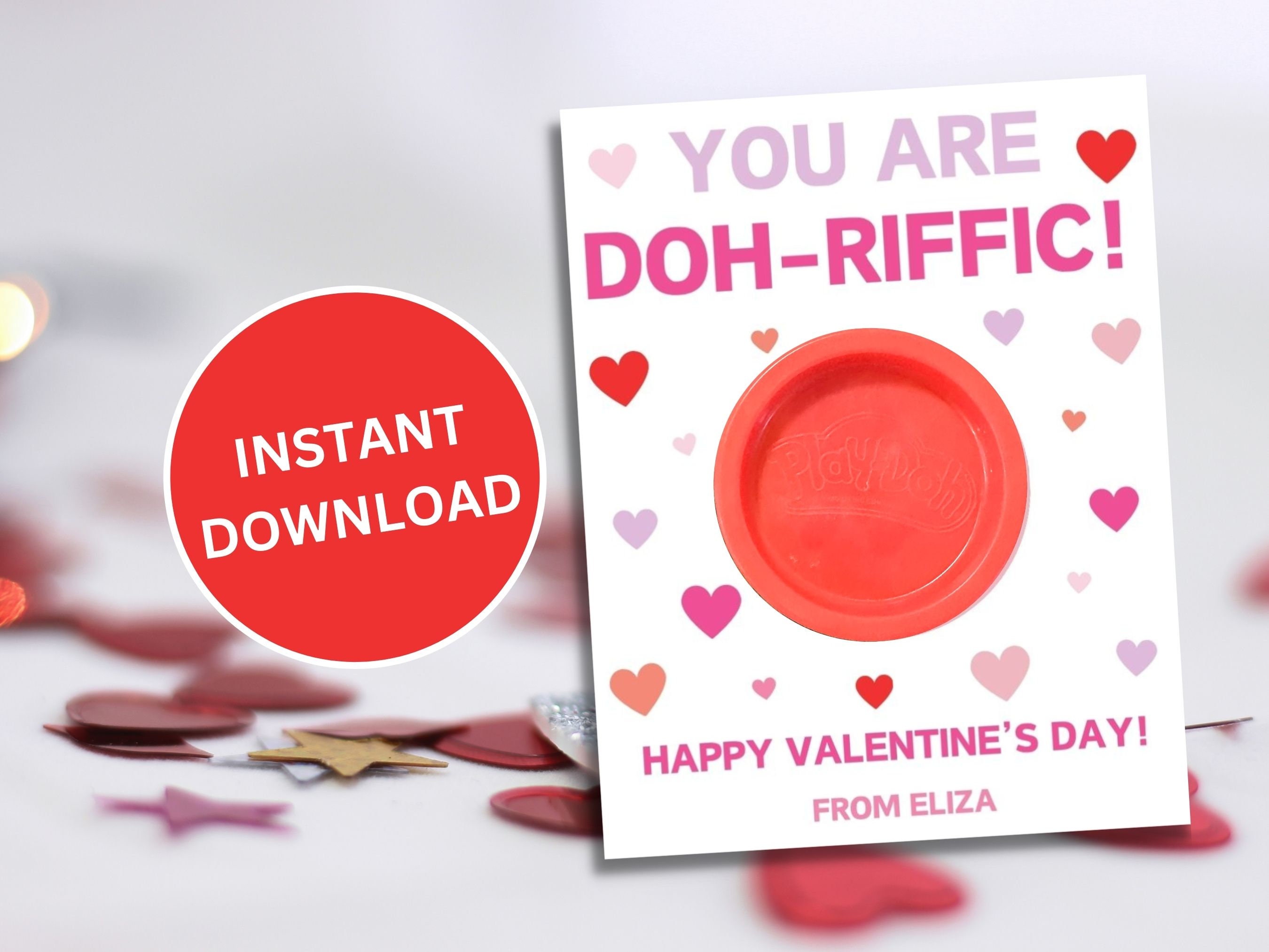 Valentine's Day Heart Playdoh Cards Valentine Playdoh Printable Kids ...