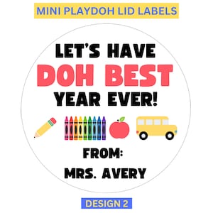 Playdoh Back to School Stickers | First Stay of School Gift | Back to School Teacher Playdoh | Teacher Class Gift | Print & Mail to You