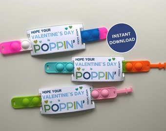 Tarjetas Pop It de San Valentín / Recuerdos de fiesta antiestrés de San Valentín / Tarjetas imprimibles para San Valentín / Tarjetas de San Valentín para clases / Descarga instantánea de PDF y edición instantánea