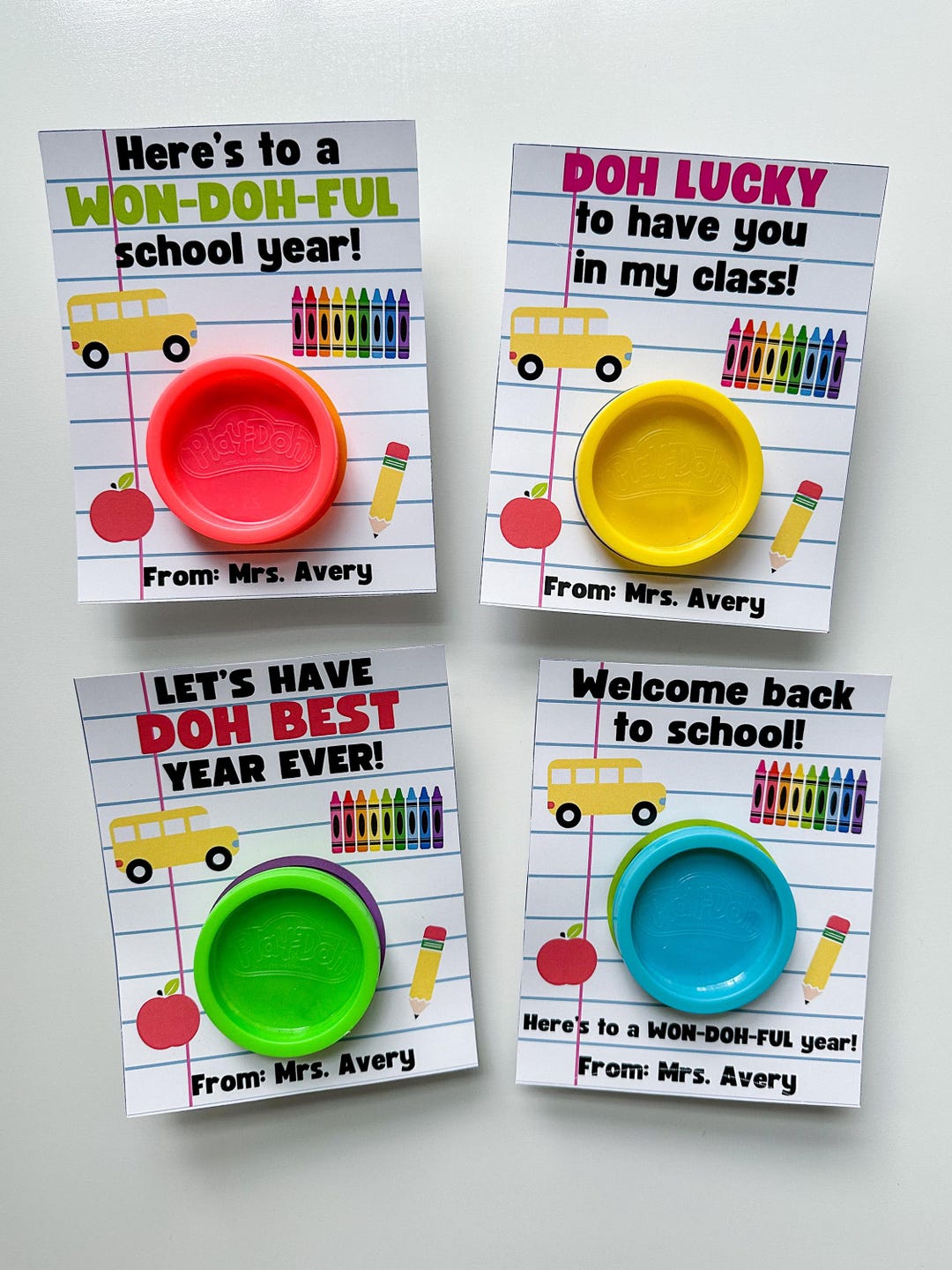 Back to School Play Doh Cards | First Stay of School Gift | Back to ...