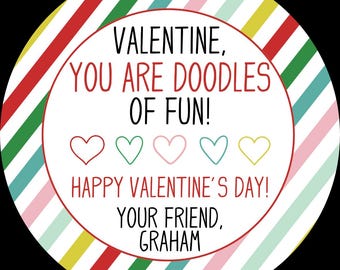 Etch A Sketch Valentines - Stickers Only | Magna Doodle Valentine | You are DOODLES of Fun | Valentine Class Gift | Stickers Mailed to You