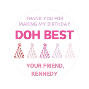 Adesivos de aniversário DOH BEST | Adesivo para festa de aniversário | Playdoh de aniversário | Lembrancinha de festa sem doces | Imprima e envie para você