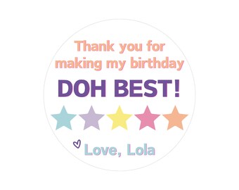Unicorn Birthday PlayDoh Stickers | PlayDoh Unicorn Birthday Stickers | Unicorn Playdoh | Non-Candy Gift | Print & Mail to You