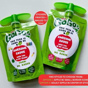 Pegatinas de regreso a clases con salsa de manzana / Pegatinas escolares impresas para niños / Salsa escolar increíble / Pegatinas de clase / / ENVÍO GRATIS / Imprimir y enviar por correo