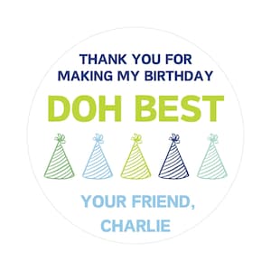 Adesivos de aniversário DOH BEST | Adesivo para festa de aniversário | Playdoh de aniversário | Lembrancinha de festa sem doces | Imprima e envie para você