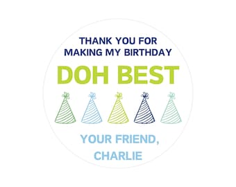 DOH BEST Birthday Stickers | Birthday Party Sticker | Birthday Playdoh | Non-Candy Party Favor | Print & Mail to You