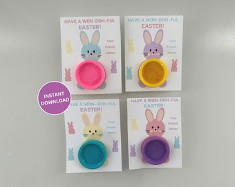 Easter Bunny Play Doh Cards | Easter Playdoh | Printable Kids Activity | Class Easter Gift | Easter Basket | Instant PDF Download & Edit