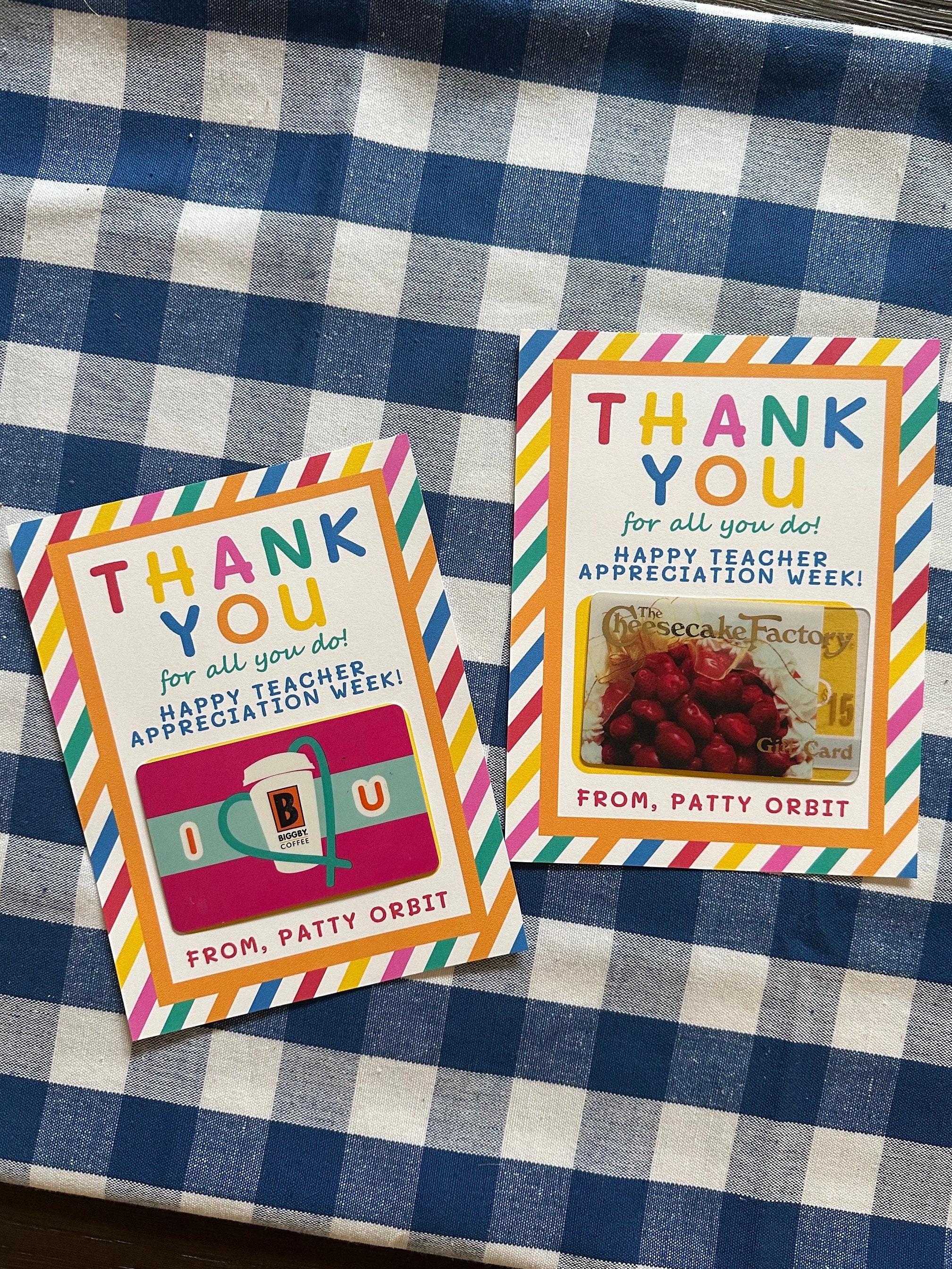 Teacher Appreciation Gift Card Holder Printable | Teacher Thank You ...