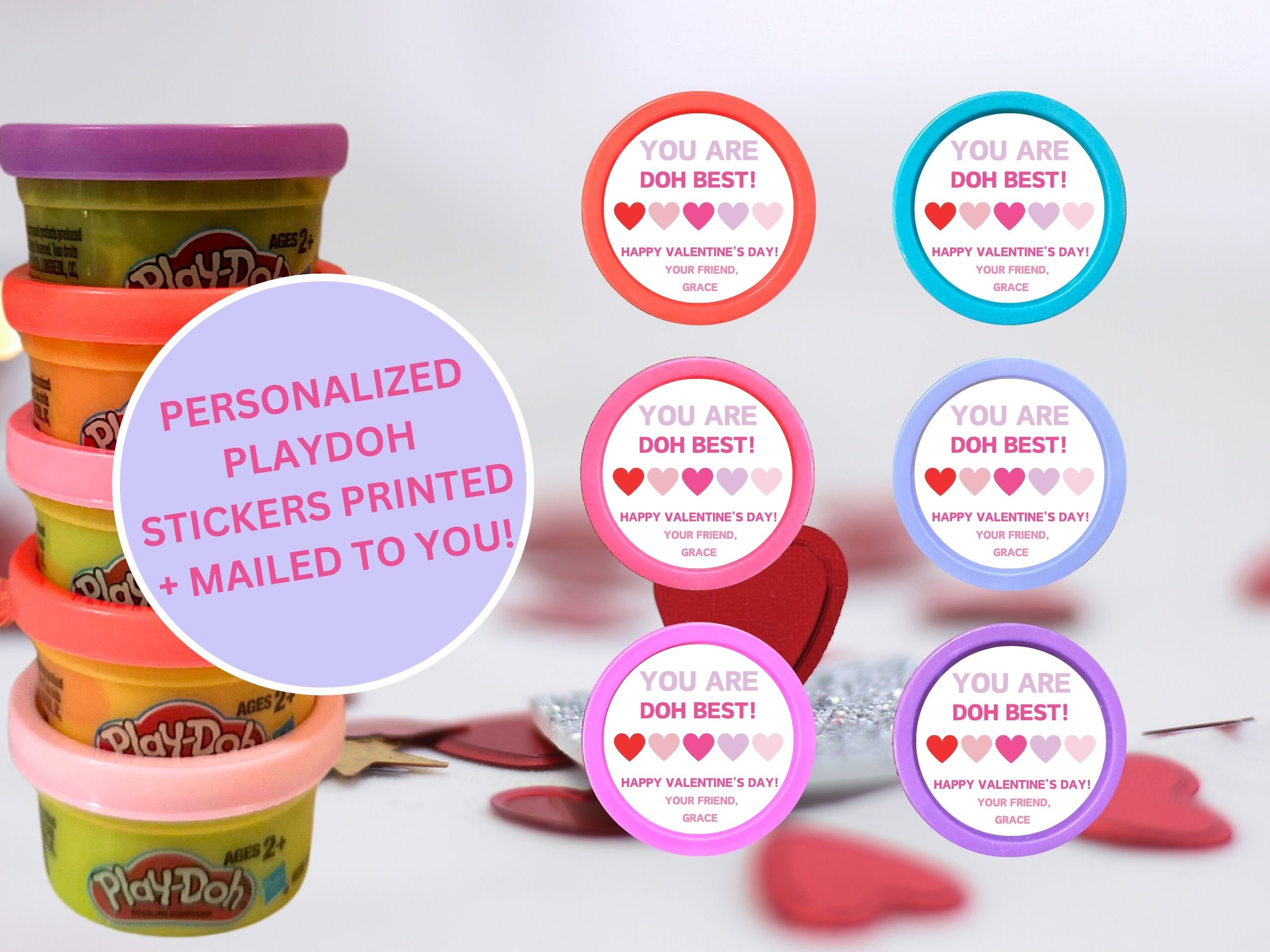 You are DOH Best Valentine&#39;s Day Stickers | PlayDoh Valentine Sticker | Valentine Playdoh | Non-Candy Valentine | Print & Mail to You