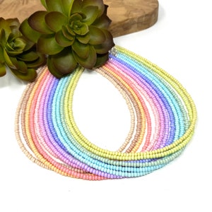 Pastel Seed Bead Bracelet, Anklet Choker Necklace Customizable Seed Bead Jewelry (2141)