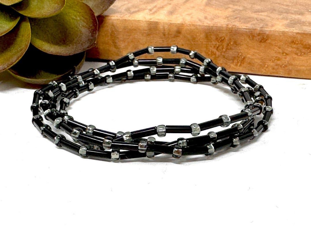 Silver Multi Stretch Bead Bracelet