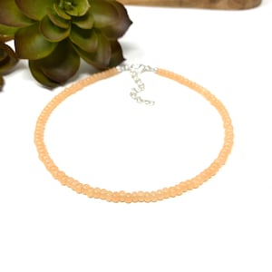 Peach Seed Bead Choker Necklace, Bracelet, Anklet, Pale Peach Custom Beaded Jewelry (2267)