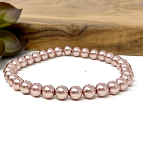 STONE PEARL BRACELET ON ELASTIC - PINK main image 0