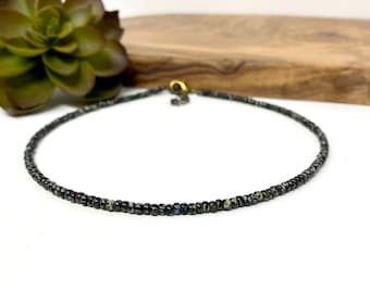 Black Picasso Seed Bead Choker, Bracelet, Anklet, Necklace (4148)