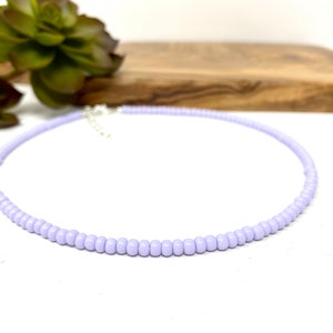 Lavender Seed Bead Bracelet, Anklet, Choker Necklace Custom Light Purple Seed Bead Jewelry
