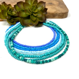 Blue Seed Bead Beaded Anklet, Bracelet, Choker Necklace Custom Anklet, Bracelet, Choker, Necklace (SB104)