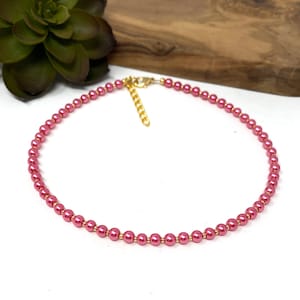 Pink Pearl and Gold Seed Bead Choker Custom Choker Small Pink Bead Choker Customizable (2018)