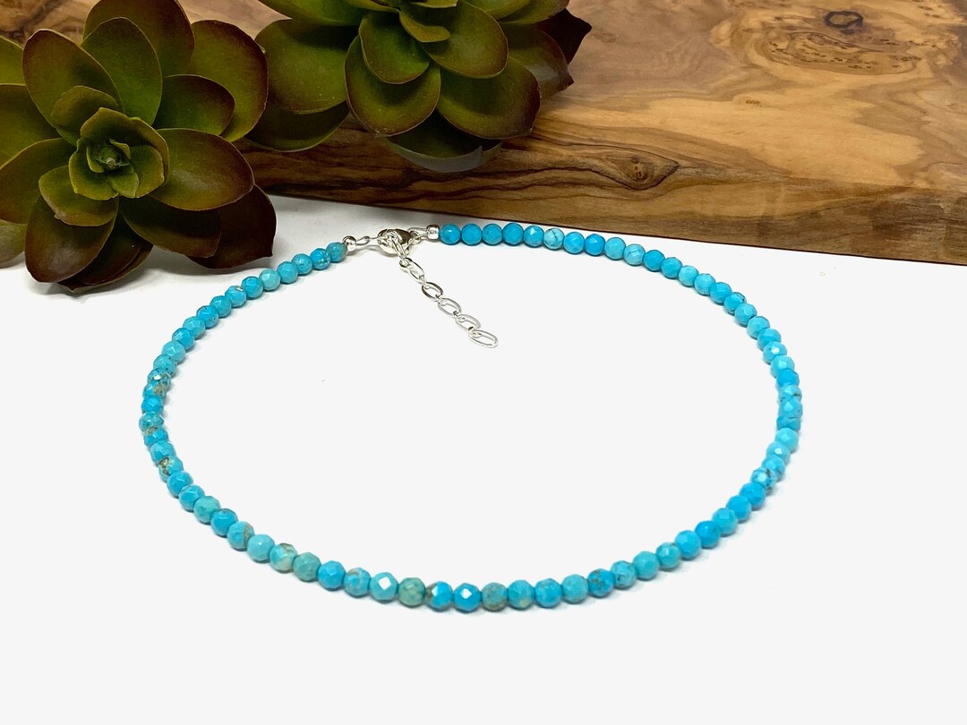 Turquoise Breacket Turquoise Beaded Choker, Bracelet, Anklet Small Turquoise Jewelry ...