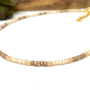 Cream and Gold Seed Bead Choker Gold and Cream Bead Choker Customizable Choker (2006)