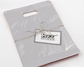 100 11x15 Plastic Retail Die-Cut Handle Merchandise Bag - Boutique | Various Colors & Sizes