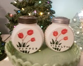 Fire King Vitrock Tulip Salt and Pepper Shakers