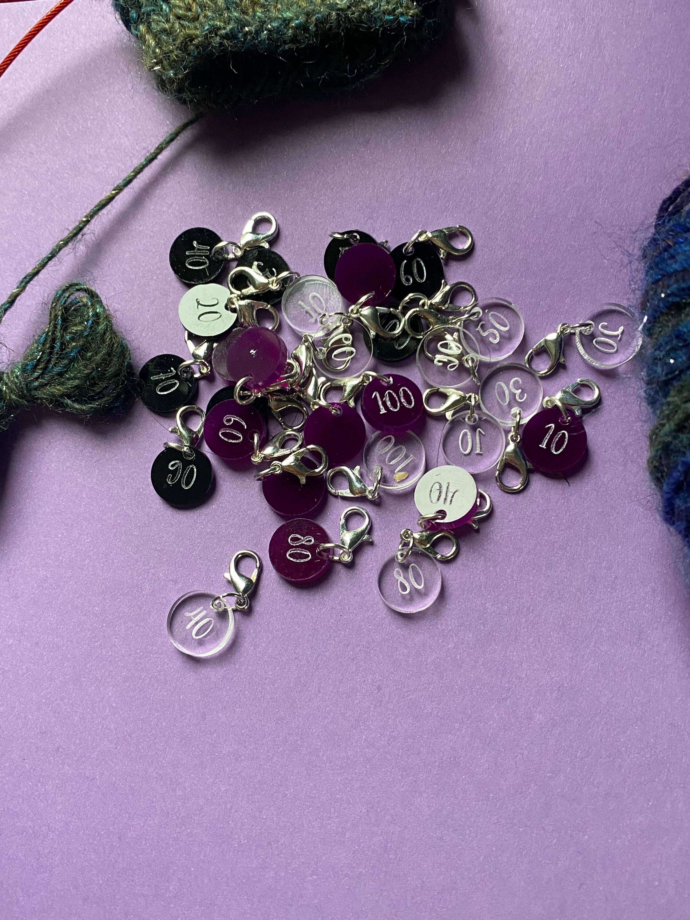 Row Number Stitch Markers With Lobster or Leverback Clasps for Etsy