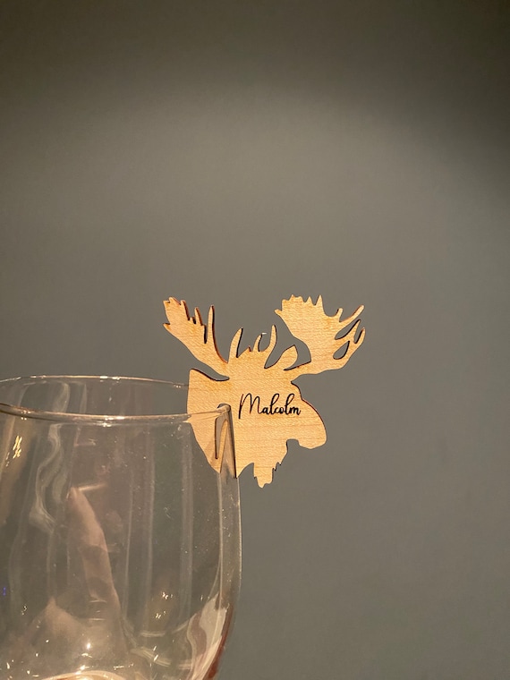 Custom Moose Head Champagne Glass Markers, Custom Drink Markers, Wedding  Favors, Custom Escort Card, Wine Glass Tags, Wine Glass Markers -   Israel