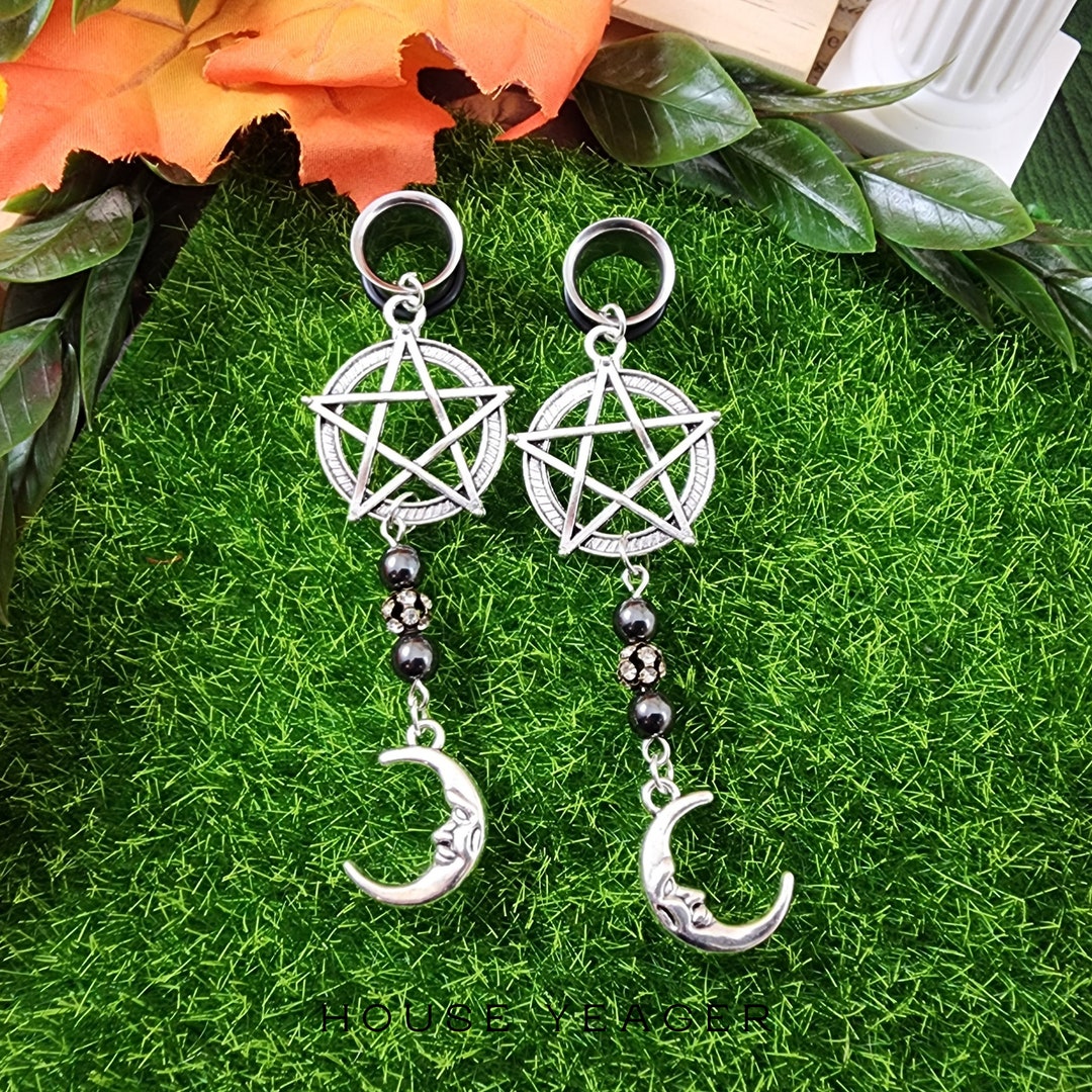 HOMOD Vintage Witch Necklace Gothic Pewter Pentagram Pentacle Pagan Wiccan Pande