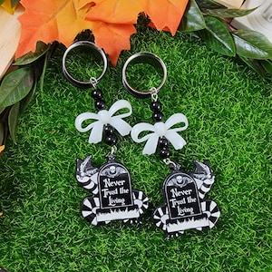 The Beetlejuice Pair, Dangle Gauge & Plug Earrings, Stretched Ears, Pierced Lobes, Spooky Halloween Jewelry, Single Flare Tunnels