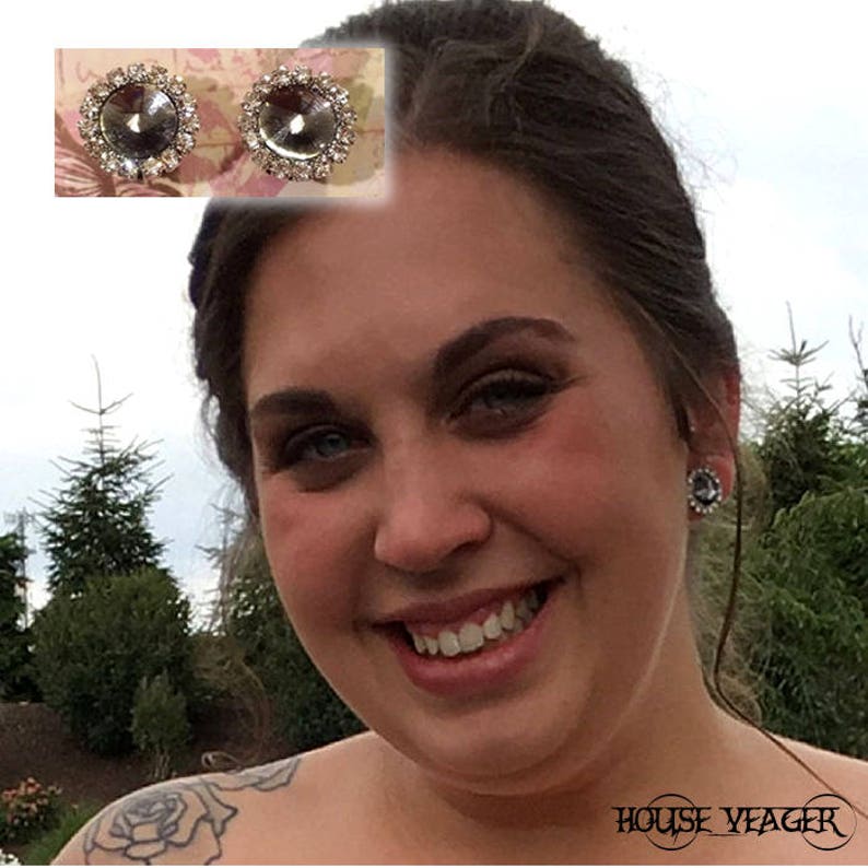 Plugs Gauges Smoky Crystal Wedding Plugs 2ga 6mm 0ga Etsy
