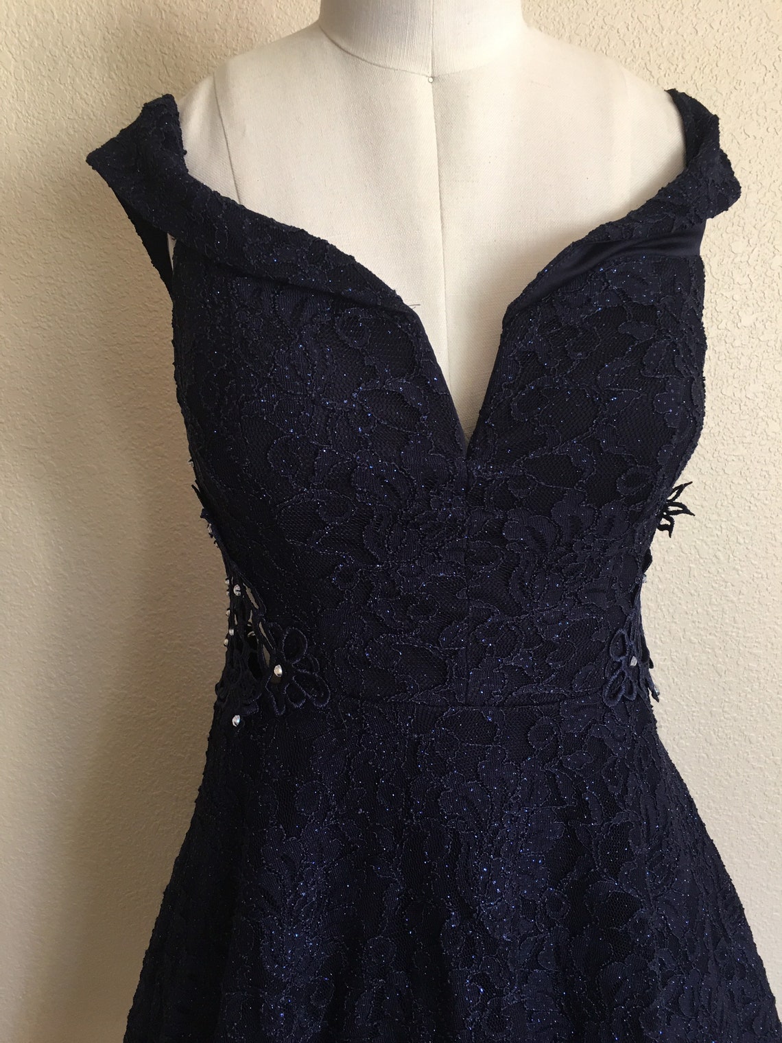 Navy blue mini prom dress juniors dress party dress Etsy