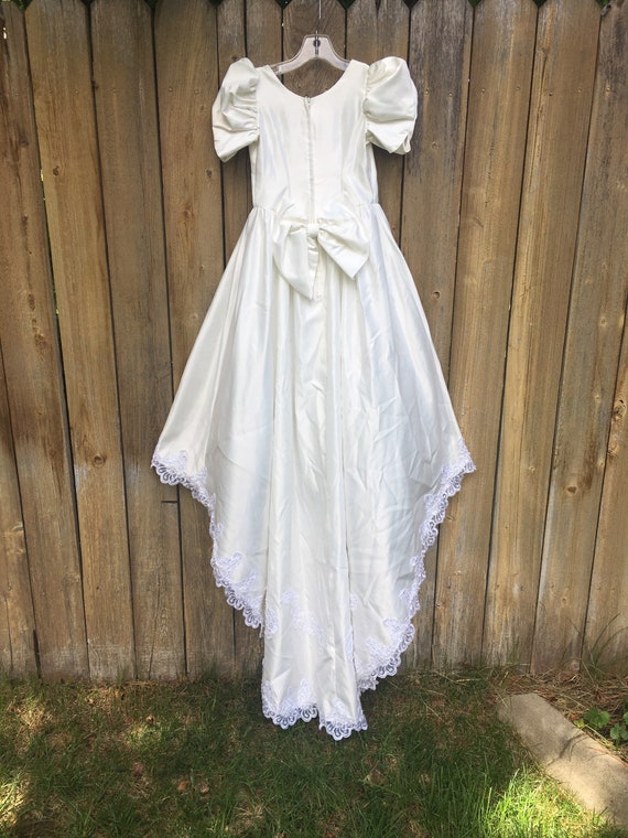 Vintage ivory dress, vintage flower girl dress, b… - image 7