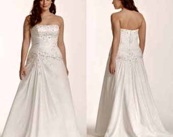 Ivory Wedding Gown, David’s Bridal Bridal chiffon Dress, Style WG3483, label size 12, fit 10