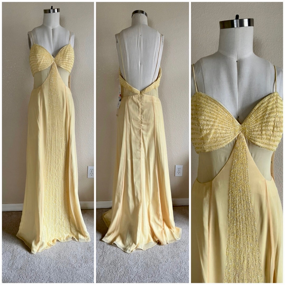 Gold Prom Dress, Yellow Gold Evening Gown, Sequin Dress, Prom Gown, Gold Cocktail