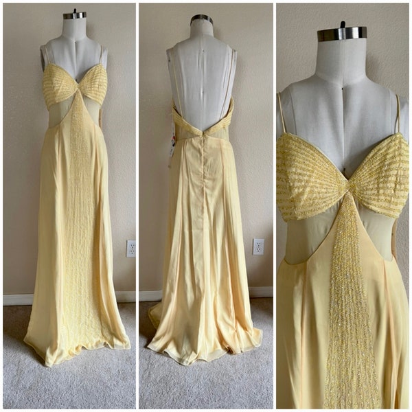 Gold prom dress, yellow gold evening gown, sequin dress, prom gown, homecoming, gold cocktail dress, do you love me, various sizes