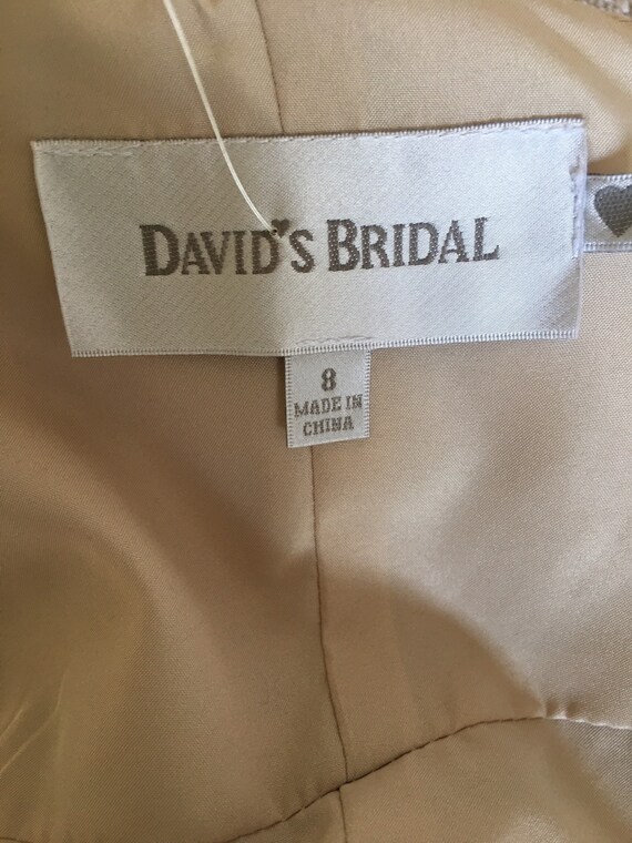 David’s Bridal cream evening gown, champagne dres… - image 5