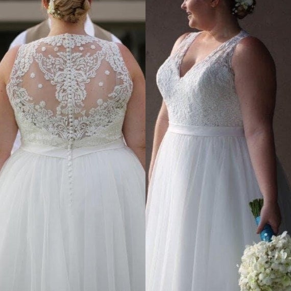 Allure Romance, Ivory Wedding Gown, Plus Size Wed… - image 1