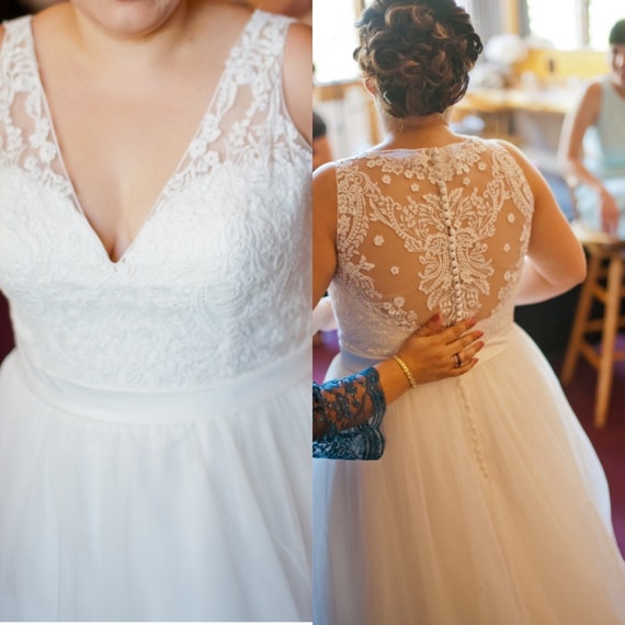 Allure Romance, Ivory Wedding Gown, Plus Size Wed… - image 4