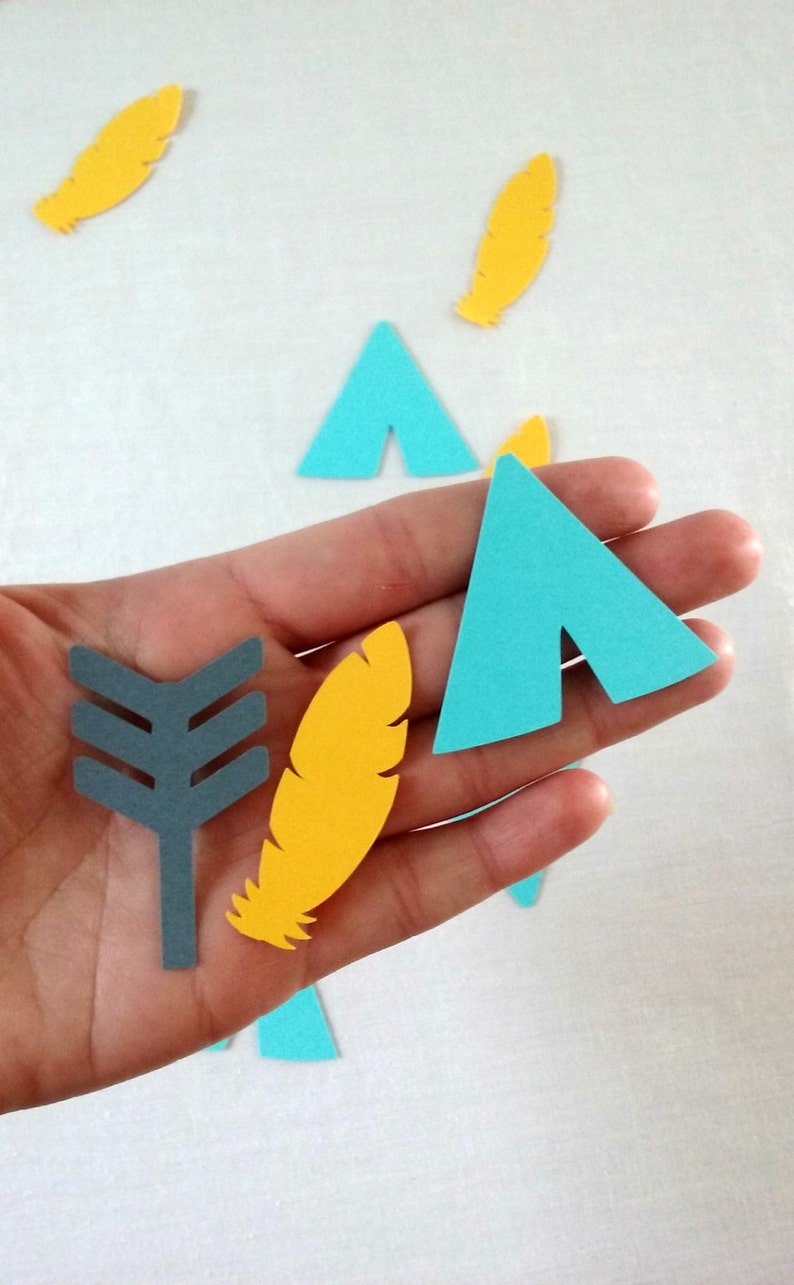 boy aztec wild one Table Decorations boho Party Supplies Tribal Confetti