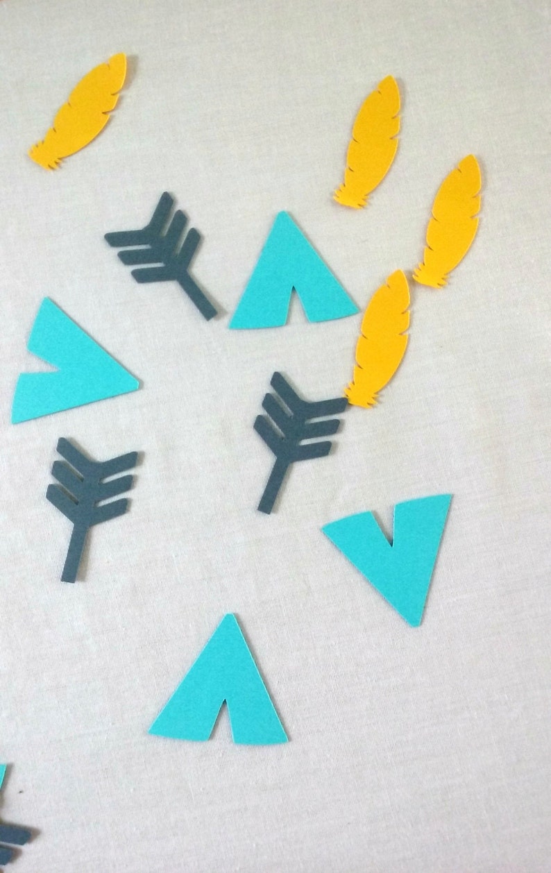 boy aztec wild one Table Decorations boho Party Supplies Tribal Confetti