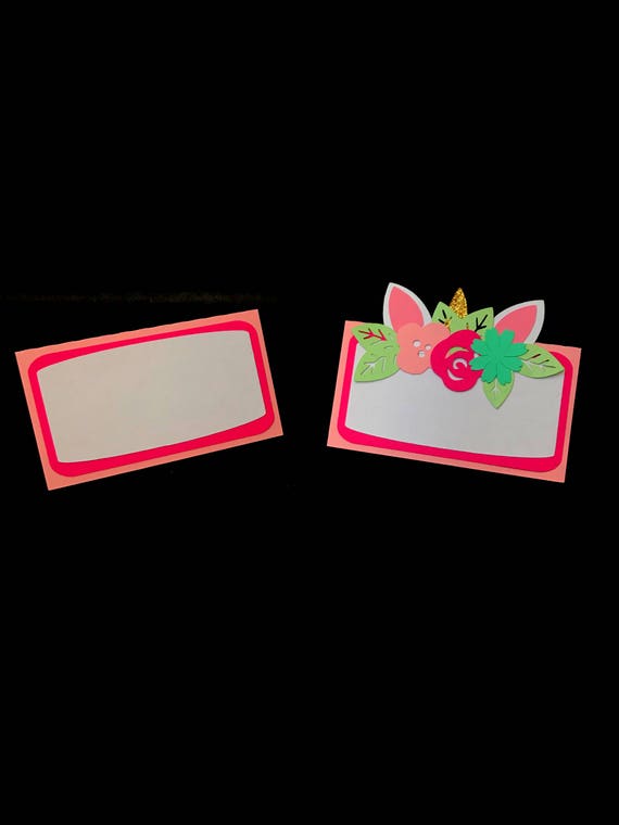 Unicorn Place Cards Food Tents Unicorn Name Cards Etsy