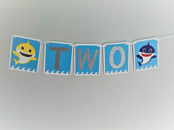 Baby Shark Age High Chair Banner Little Shark Birthday Party Etsy
