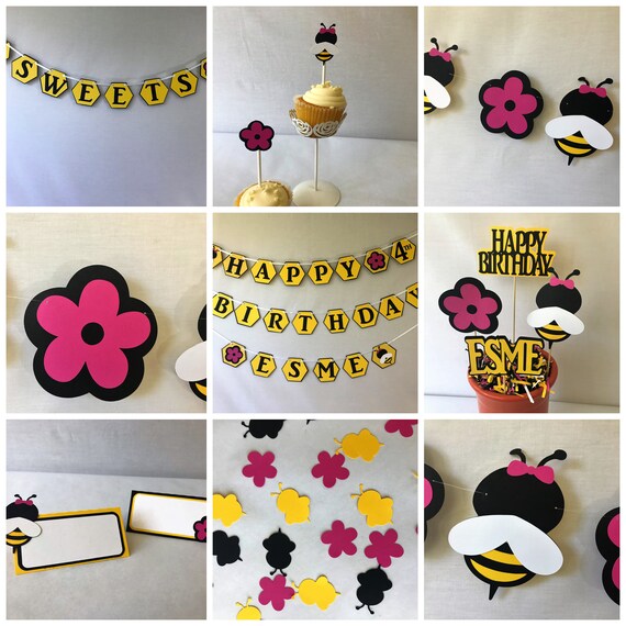 Bumble Bee Birthday Party Decorations Package Honey Bee Etsy