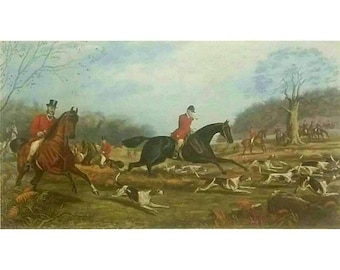 Sheldon William Hunting print C Hunt Etching Engraving Horse print Collectable Antique Fine art England Print