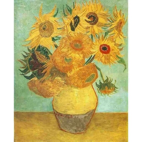 Vincent Van Gogh Sunflowers 1888 Vintage Print