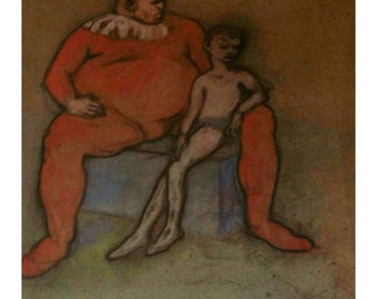 Pablo Picasso Saltimbanque with Boy 1905 Original Collotype