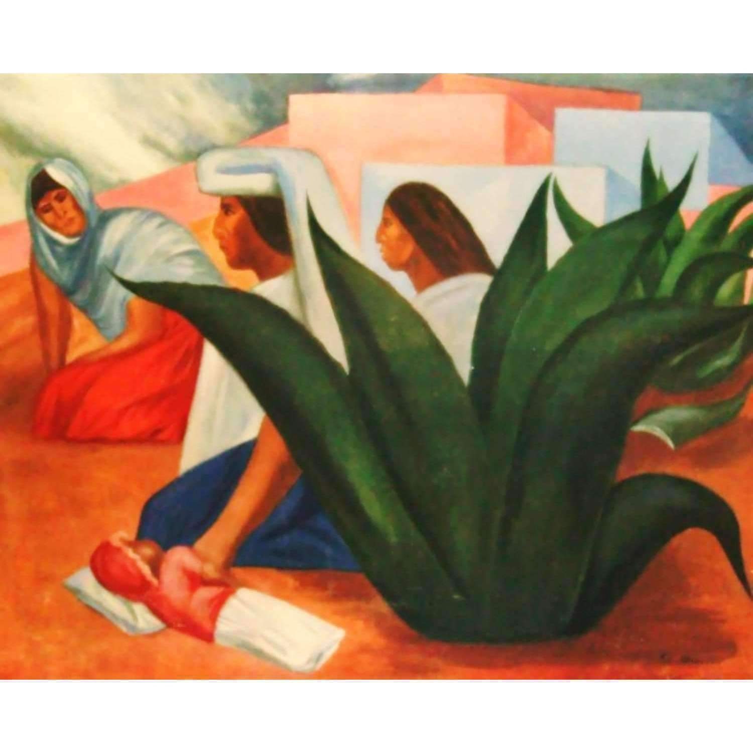 Jose Clemente Orozco Mexican Village Lithograph | 1932 Vintage