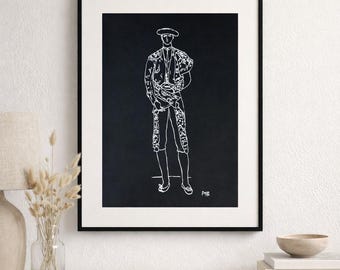 Picasso Matador Print | 1924 Vintage Screenprint, Spanish Bullfighter Art