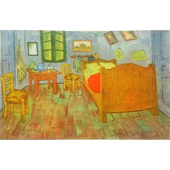 Vincent Van Gogh Artists Bedroom At Arles 1889 Vintage Lithograph